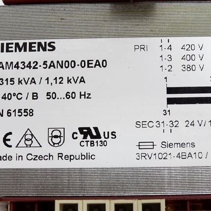 Siemens Trafo Transformator 4AM4342-5AN00-0EA0 400V auf 24V