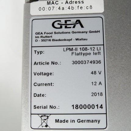 GEA Thermotransferdrucker Centronics RS232 USB Ethernet LPM-II 108-12 LI / Neu - Maranos.de