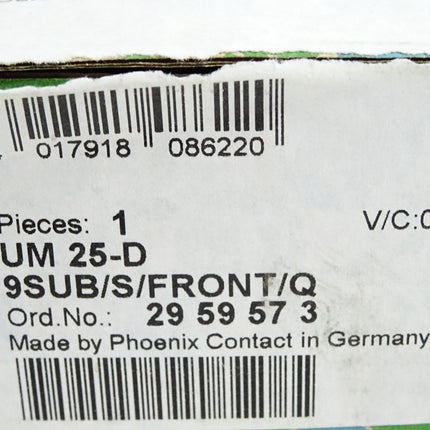 Phoenix Contact 2959573  UM25-D9SUB/S/FRONT/Q Übergabemodul / Neu OVP - Maranos.de