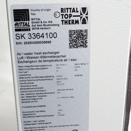 Rittal Top Therm SK3364100 Luft/Wasser-Wärmetauscher / Unbenutzt