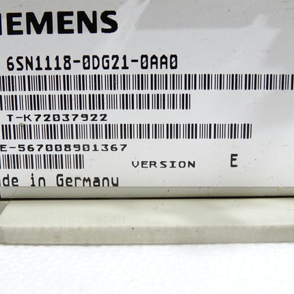 Siemens 6SN1118-0DG21-0AA0 Version E Simodrive 611D Regelungseinschub