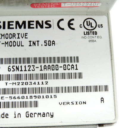 Siemens Simodrive LT-Modul INT.50A 6SN1123-1AA00-0CA1 Version A