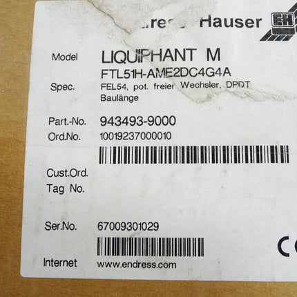 Endress+Hauser Liquiphant FTL51H-AME2DC4G4A 943493-9000 Grenzstanddetektion Neu - Maranos.de