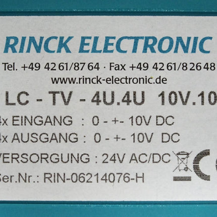 Rinck electronic Vier Kanal Trennverstärker LC-TV-4U.4U 10V.10V