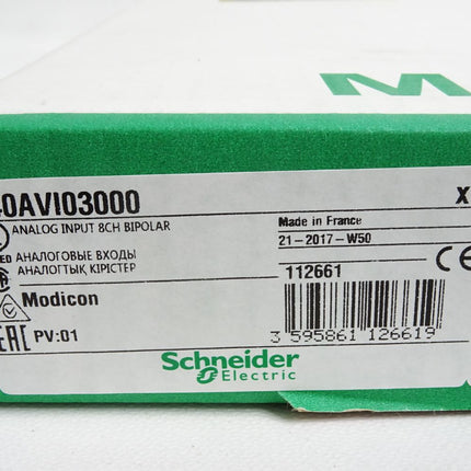 Schneider Electric 140AVI03000 Analog input 8CH Bipolar / Neu OVP versiegelt