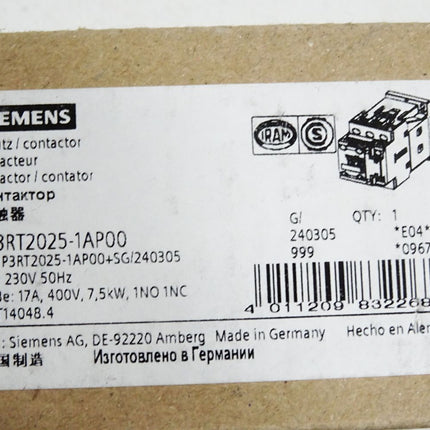 Siemens Schütz 3RT2025-1AP00 / Neu OVP - Maranos.de