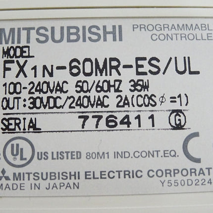 Mitsubishi Melsec Programmable Controller FX1N-60MR-ES/UL - Maranos.de