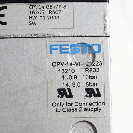 Festo Ventilinsel 18265 CPV14-GE-MP-8 18210 CPV-14-VI 161360 CPV14-M1H-5LS-1/8 - Maranos.de