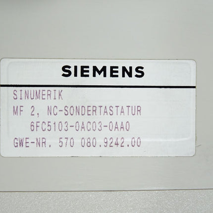 Siemens Sinumerik 840C MF2 NC-Sondertastatur 6FC5103-0AC03-0AA0 / Neuwertig