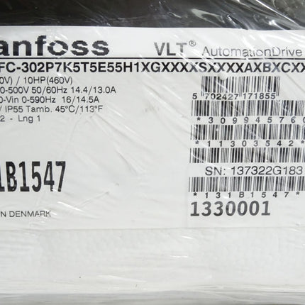 Danfoss VLT Frequenzumrichter 131B1547 FC-302P7K5T5E55H1 7.5kW / Neu OVP - Maranos.de