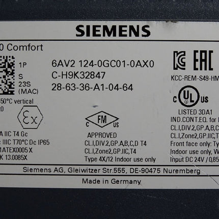 Siemens TP700 Comfort Panel 6AV2124-0GC01-0AX0 6AV2 124-0GC01-0AX0 - Maranos.de