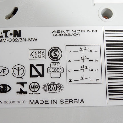 Eaton PLSM-C32/3N-MW AL72F Leitungsschutzschalter - Maranos.de