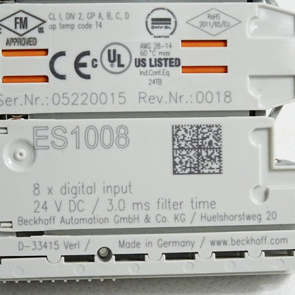 Beckhoff ES1008 Rev.0018 digitale Eingangsklemme - Maranos.de