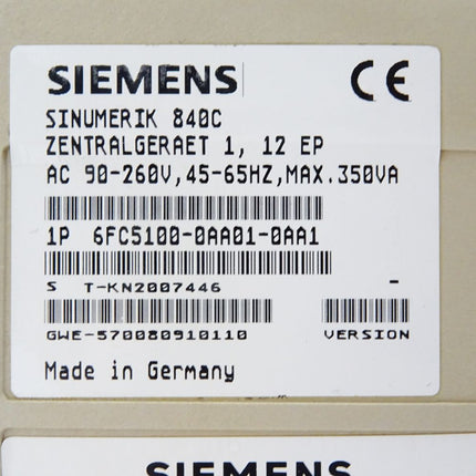 Siemens 6FC5100-0AA01-0AA1 Sinumerik 840C/840CE Zentralgerät