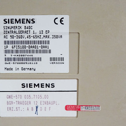 Siemens 6FC5100-0AA01-0AA1 Sinumerik 840C/840CE Zentralgerät
