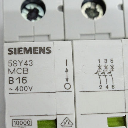 Siemens Leitungsschutzschalter 5SY43 MCB B16 5SY4316-6