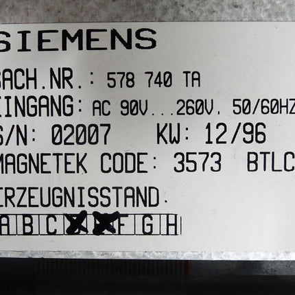 Siemens Flachbedientafel color 6FC5103-0AB03-0AA2 578740TA