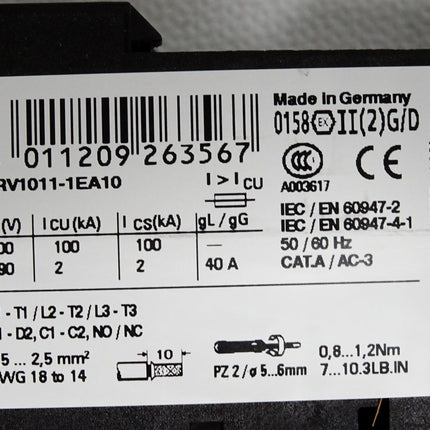 Siemens Leistungsschalter 3RV1011-1EA10