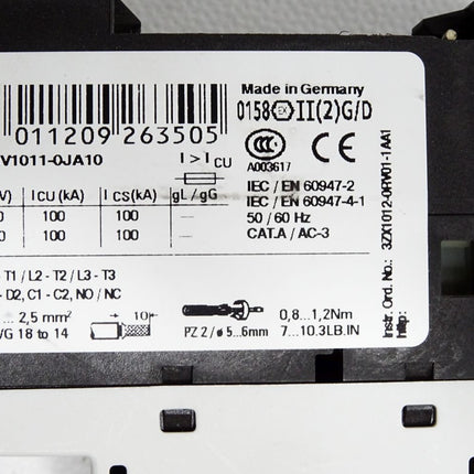 Siemens Leistungsschalter 3RV1011-0JA10