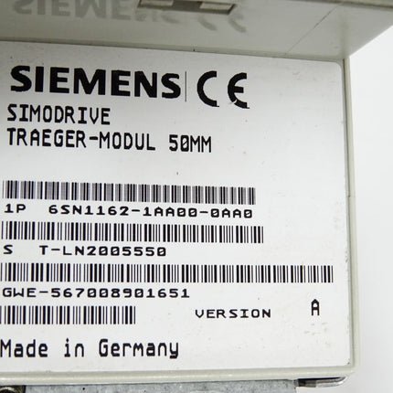 Siemens Simodrive Träger-Modul 50mm 6SN1162-1AA00-0AA0 Version A - Maranos.de