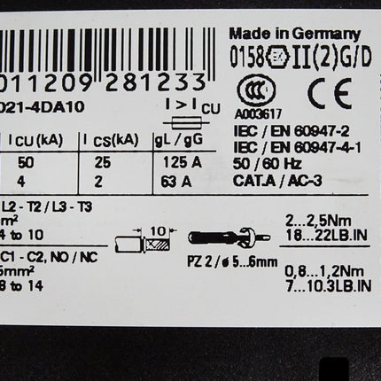 Siemens Leistungsschalter 3RV1021-4DA10