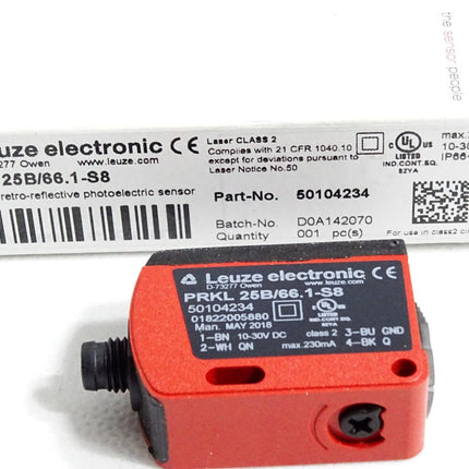 Leuze electronic Reflex-Lichtschranke PRKL 25B/66.1-S8 50104234 / Neu OVP - Maranos.de