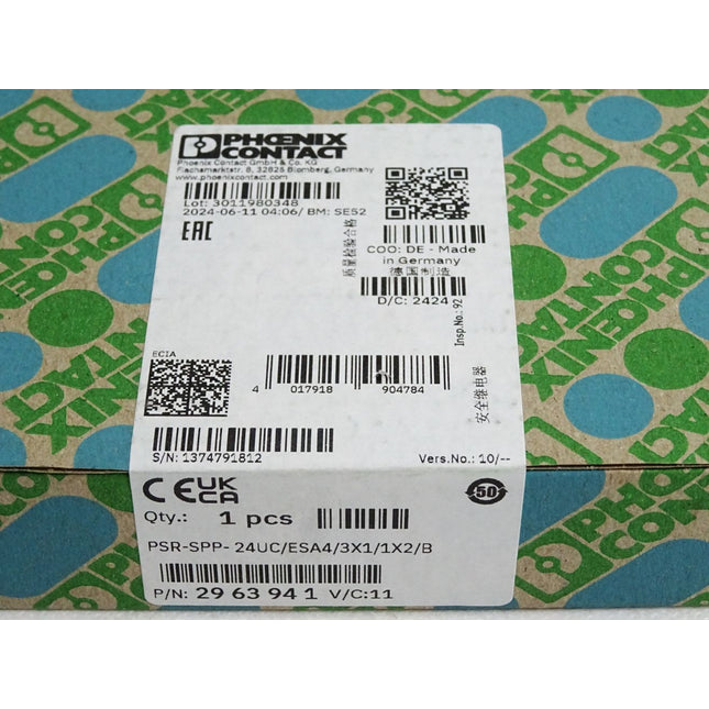 Phoenix Contact 2963941 PSR-SPP- 24UC/ESA4/3X1/1X2/B / Neu OVP versiegelt - Maranos.de