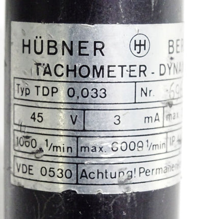 Hübner Tachometer-Dynamo TDP 0,033 1000-6000min-1 - Maranos.de