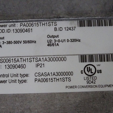 Vacon NXS00615ATH1STSA1A3000000 Power Unit PA00615TH1STS Control CSASA1A3000000 - Maranos.de