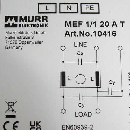 Murr Elektronik 10416 MEF Netzentstörfilter 1-phasig 1-stufig - Maranos.de