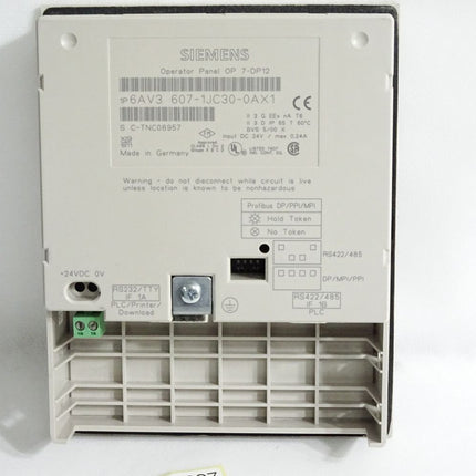 Siemens Panel OP7 DP12 6AV3607-1JC30-0AX1 6AV3 607-1JC30-0AX1