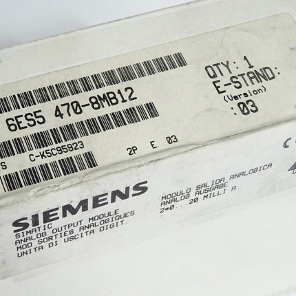 Siemens Analog Output 6ES5470-8MB12 6ES5 470-8MB12 / Neu OVP versiegelt