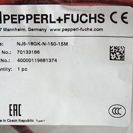 Pepperl+Fuchs Induktiver Sensor 70133186 NJ5-18GK-N-150-15M / Neu OVP
