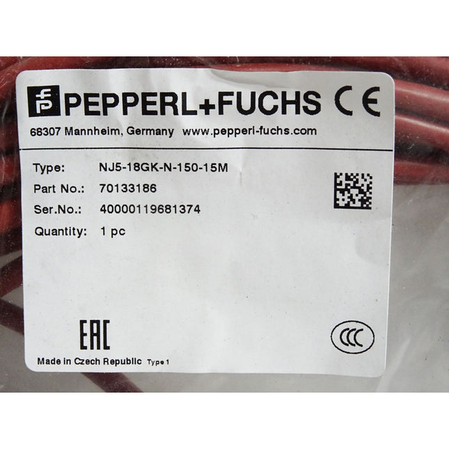Pepperl+Fuchs Induktiver Sensor 70133186 NJ5-18GK-N-150-15M / Neu OVP