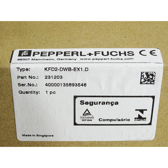 Pepperl+Fuchs 231203 Drehzahlwächter KFD2-DWB-EX1.D / Neu OVP versiegelt