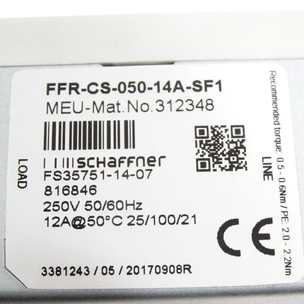 Schaffner 312348 FFR-CS-050-14A-SF1 Rauschfilter / Neuwertig - Maranos.de