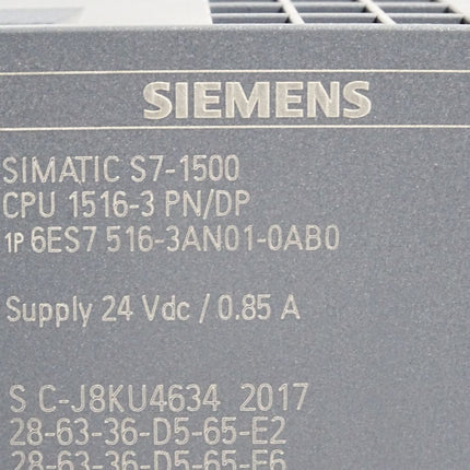 Siemens S7-1500 CPU1516-3 PN/DP 6ES7516-3AN01-0AB0 6ES7 516-3AN01-0AB0