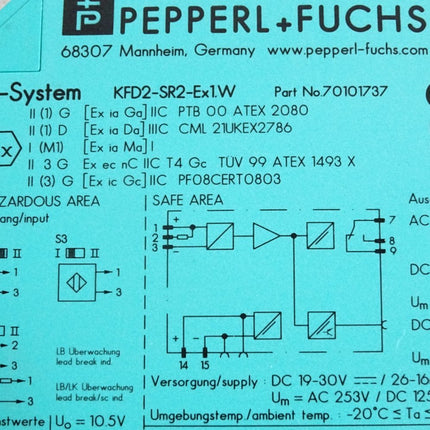 Pepperl+Fuchs 70101737 KFD2-SR2-Ex1.W Schaltverstärker / Neu OVP