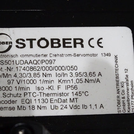 Stöber Servomotor EZS501UDAAQ0P097 3000min-1 - Maranos.de