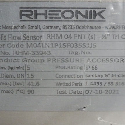 Rheonik Coriolis Transmitter RHE45 E45-C1D1-DOS1 + RHM04FNT M04LN1P1SF035S1J5