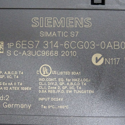 Siemens S7-300 CPU314C-2 DP 6ES7314-6CG03-0AB0 6ES7 314-6CG03-0AB0 - Maranos.de