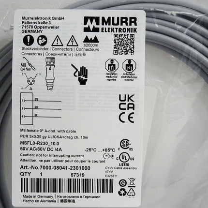 Murr Elektronik Kabel 7000-08041-2301000 / Neu OVP