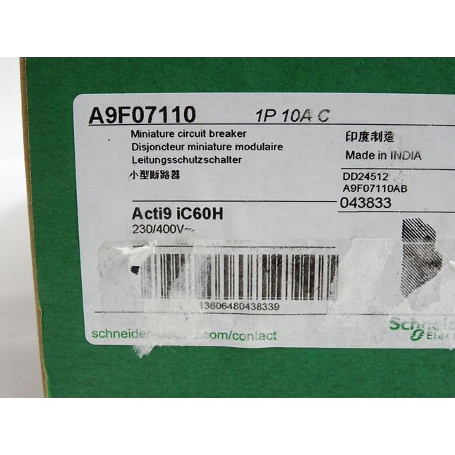 Schneider Electric Acti9 iC60H A9F07110 Leitungsschutzschalter 1P 10A C / Neu