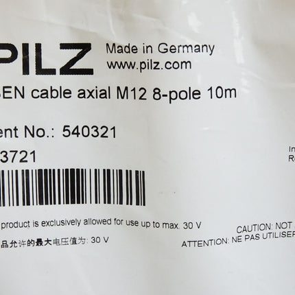 Pilz 540321 cable axial M12 8p 10m / Neu OVP - Maranos.de
