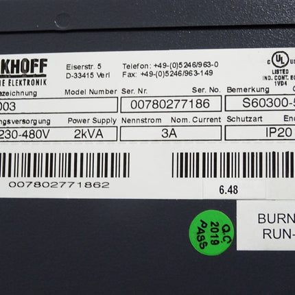 Beckhoff AX2003 Digitaler Servoverstärker - Maranos.de