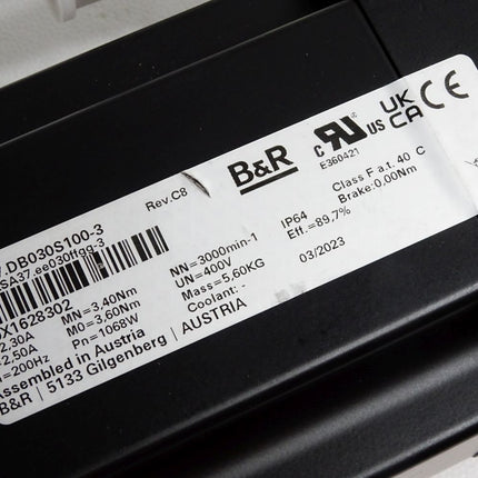 B&R Synchronmotor 8LSA37.DB030S100-3 3000U/min / Neu