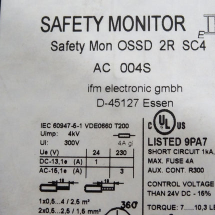 Ifm electronic Safety Monitor AC004S  OSSD 2R SC4 - Maranos.de
