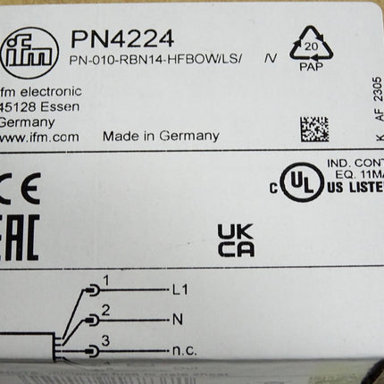 Ifm Electronic PN4224 PN-010-RBN14-HFBOW/LS/ /V Drucksensor mit Display /Neu OVP - Maranos.de