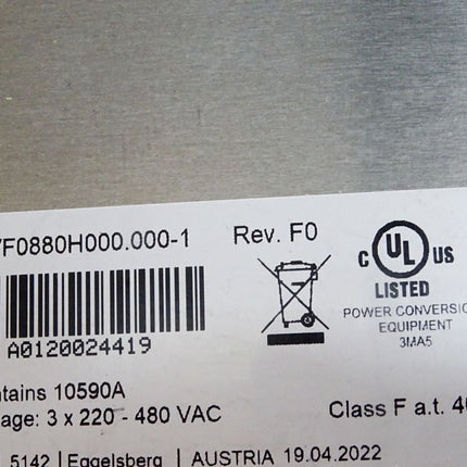 B&R ACOPOSmulti Netzfilter 8BVF0880H000.000-1 90A 480V Unbenutzt mit Lagerspuren