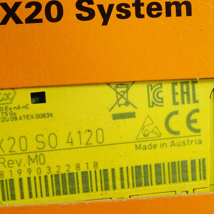 B&R X20SO4120 Rev.M0 X20 SO 4120 4 sichere digitale Ausgänge / Neu OVP